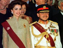 جلالة الملك عبدالله الثاني والملكة رانيا العبدالله يوم الجلوس على العرش 9-6-1999